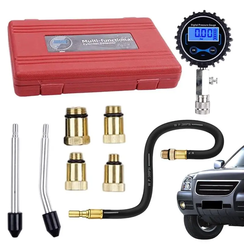 

Compression Tester Automotive | Digital Cylinder Compression Gauge 0-200PSI | Car Engine Cylinder Compression Test Tool Kit with