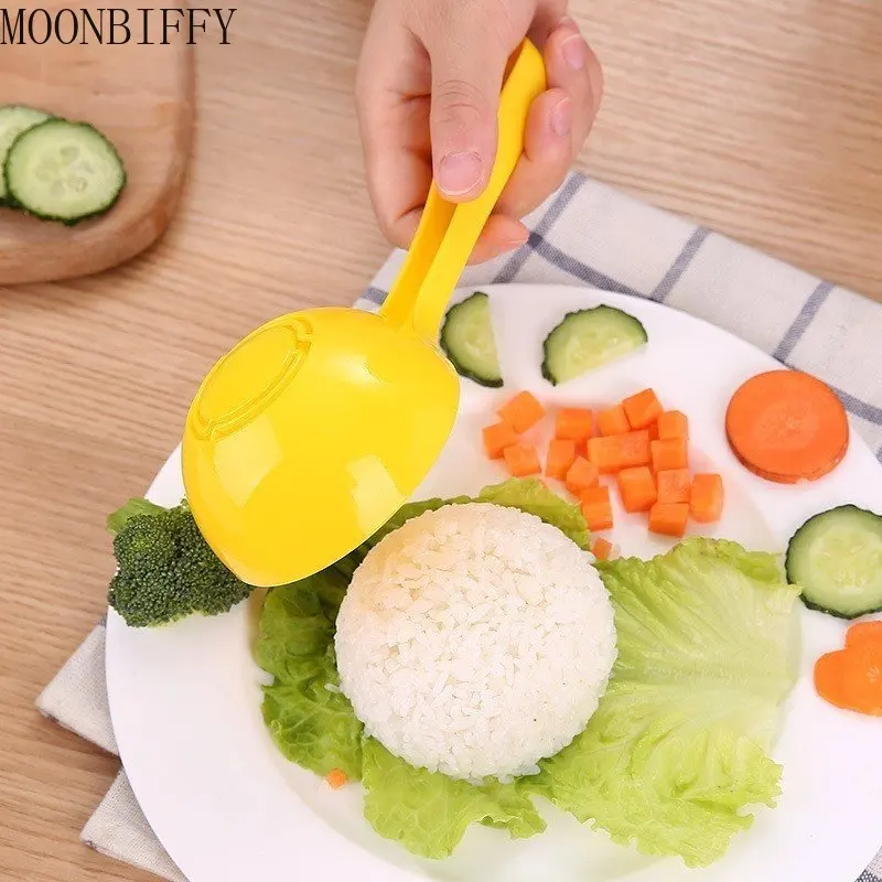 

Rice Scoop Mold DIY Sushi Mold Rice Ball Plastic Spoon Premium Half Round Rice Cooker Congee Spoon Kitchen Accessory ложк