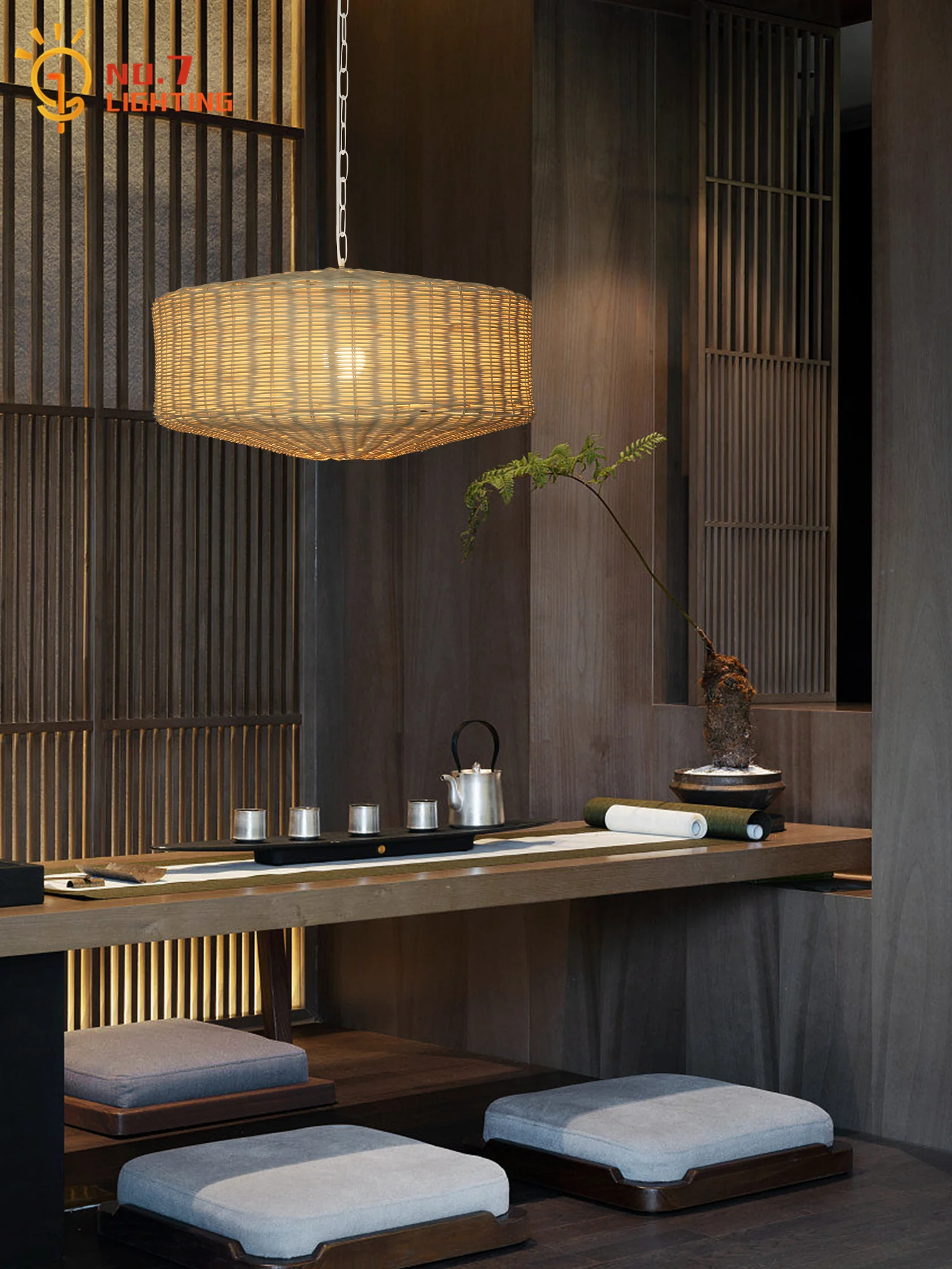 

Chinese Traditional Rattan Weaving Zen Art Decorative Pendant Light Living/Dining Room Kitchen Island Hallway Tea House Homestay