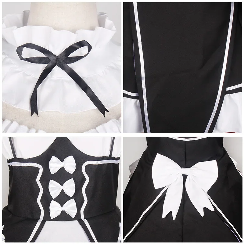 Костюм горничной Рам рем для косплея женская одежда волос Re:zero Kara Hajimeru Isekai Seikatsu