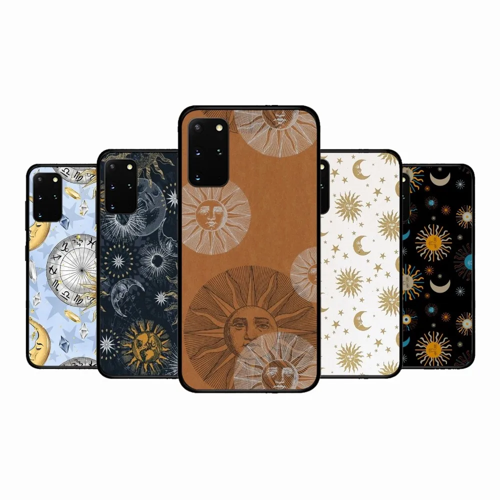 

Personality Art Sun Moon Phone Case For Samsung S 9 10 20 21 22 23 30 23plus lite Ultra FE S10lite Fundas