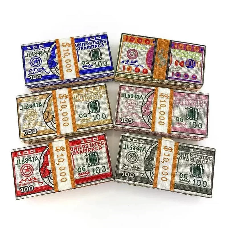 Вечерняя сумка с принтом в долларах женские летние крутые квадратные сумки