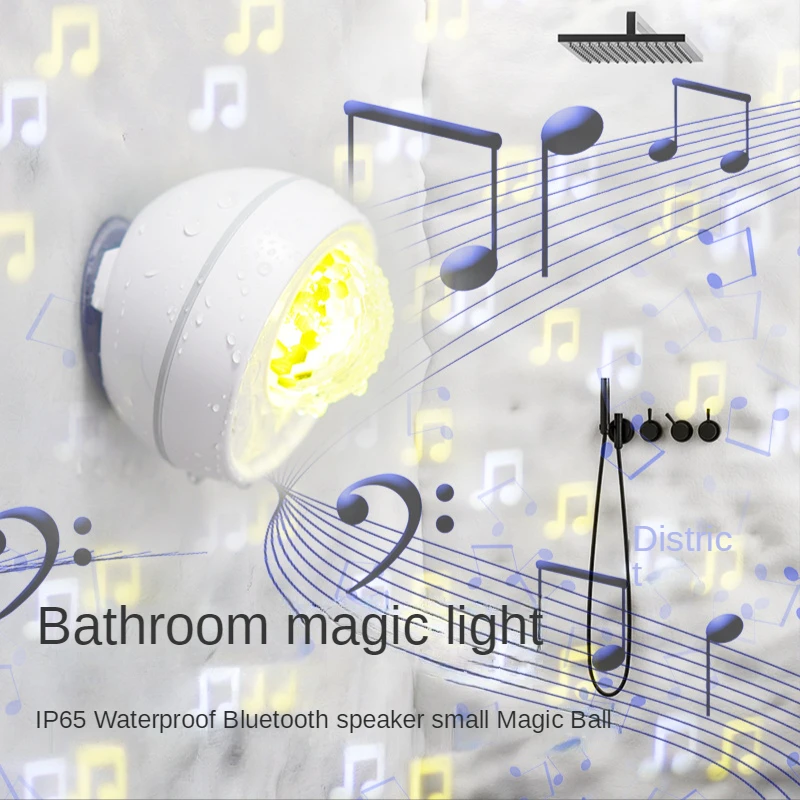 

Bathroom Shower Speaker Sound Lamp Swimming Pool Atmosphere Light Bluetooth 5.2 Waterproof Music Voice Control Stage Ball Lamp
