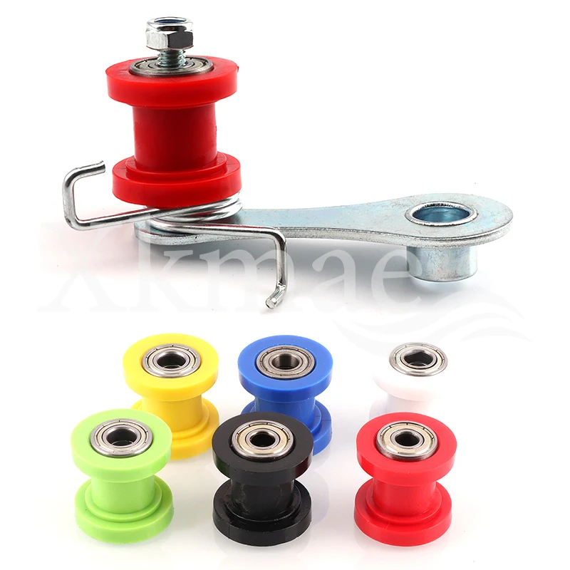 

Tensioner Tension Adjuster Guide Roller Slider with pulley bracket nut clip spring For Dirt Pit Mini Bike