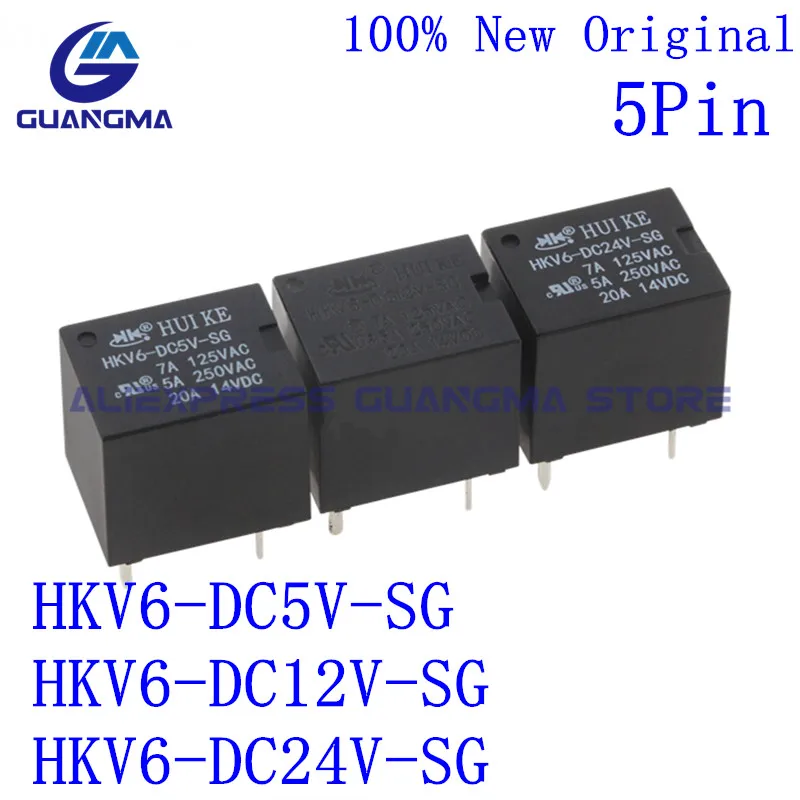 10 шт., 100% Φ 5A 250VAC 5Pin HKV6 DC5V 12V 24V SG