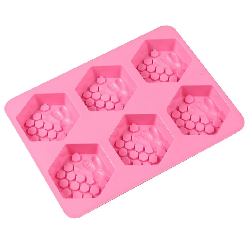 Квадратная силиконовая форма для мыла в виде пчелы и сот набор рукоделия сделай