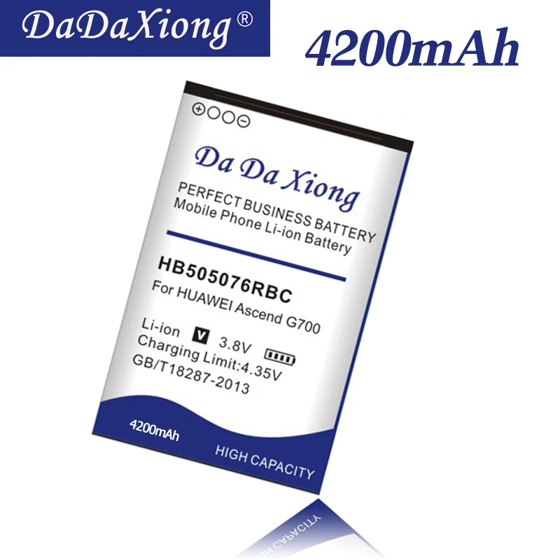 DaDaXiong 4200mAh HB505076RBC для мобильного телефона Huawei A199 G700 G710 Y600 C8815 G610T G610S G716 G606 DaDaXiong 4200mAh HB505076RBC для мобильного телефона Huawei A199 G700 G710 Y600 C8815 G610T G610S G716 G606