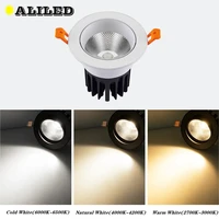led anti glare downlights embedded cob spotlight 7w 9w 12w 15w ceiling lights for living room kitchen ceiling light fixture