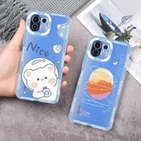 case for xiaomi mi 11 lite 5g ne 11 ultra pro cover for xiaomi 12 10t 9t 12s pro 12x 9 8 lite 8 se cute bear painted phone case