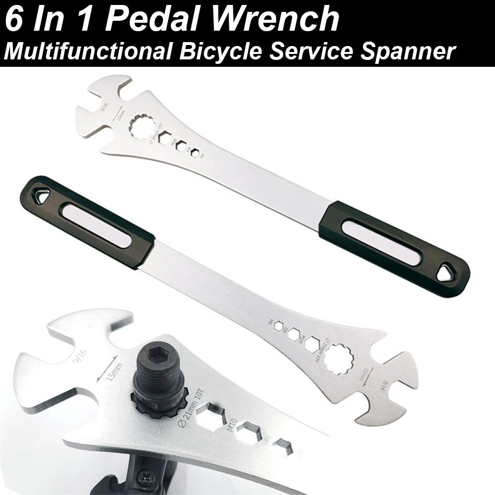 

Multifunctional Bicycle Service Spanner 6mm, 8mm, 10mm inner hexagon tool Pedal for 15mm, 9/16 inch Pedal Removal Accessories