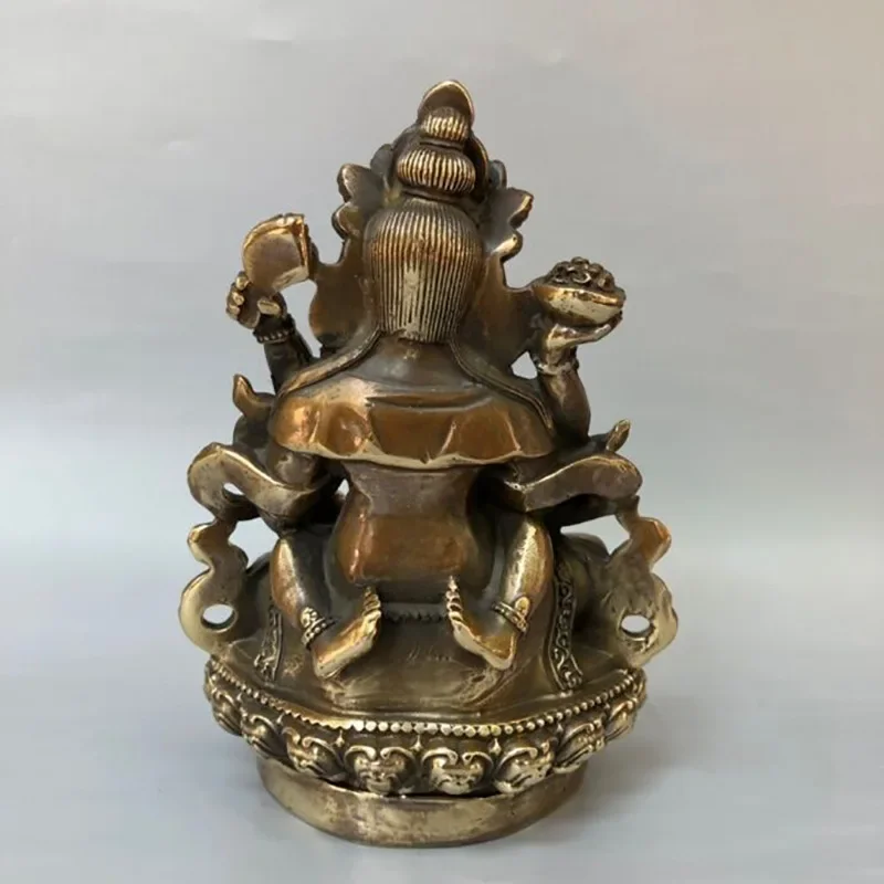 Изысканная статуя Будды для поклонения украшение из латуни тантричная желтый