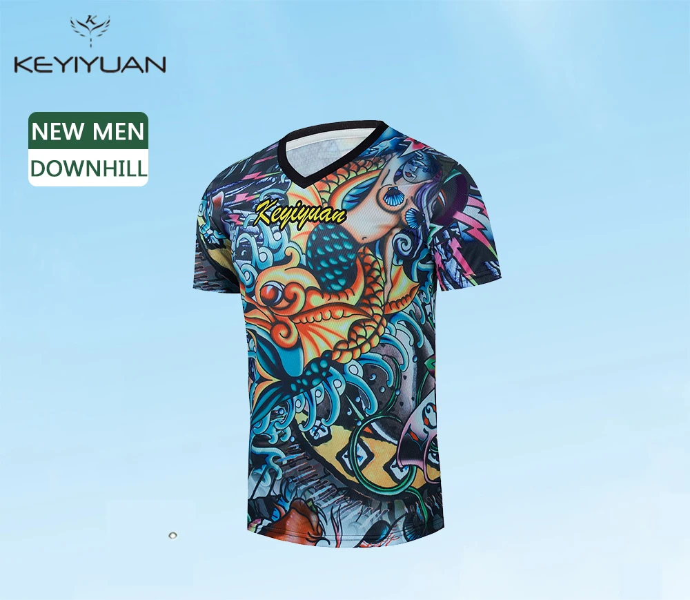 

Рубашки KEYIYUAN для горного велосипеда, футболка для горного велосипеда, мужская майка для горного велосипеда, одежда для мотокросса, одежда д...