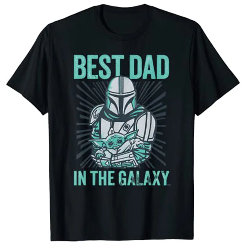

Best Dad In The Galaxy T-Shirt Father's Day Outfit Husband Gift Graphic Tee Tops Humor Funny Men Clothing Short Sleeve Blouses