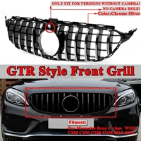 rmauto amg gt style car front bumper grille racing grill silver black for mercedes benz w205 c200 c250 c300 c350 2015 2018 grill