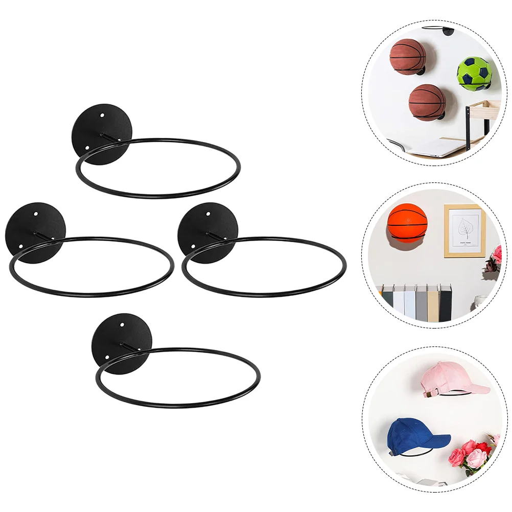 

4 Pcs Metal Storage Racks Wall Football Bracket Universal Sports Balls Storage Display Iron Wall Mounted Football Holder Fitness
