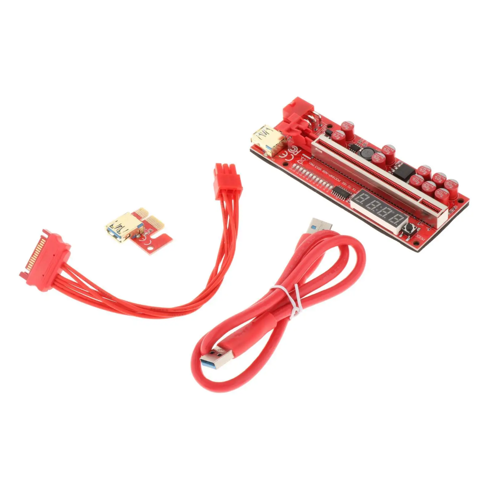 

PCIe Riser 1x-16x Coin Mining PCIe Express 6Pin Stable Connection Digital Cryptocurrency Extender Adapter for Win7 8 10 XP