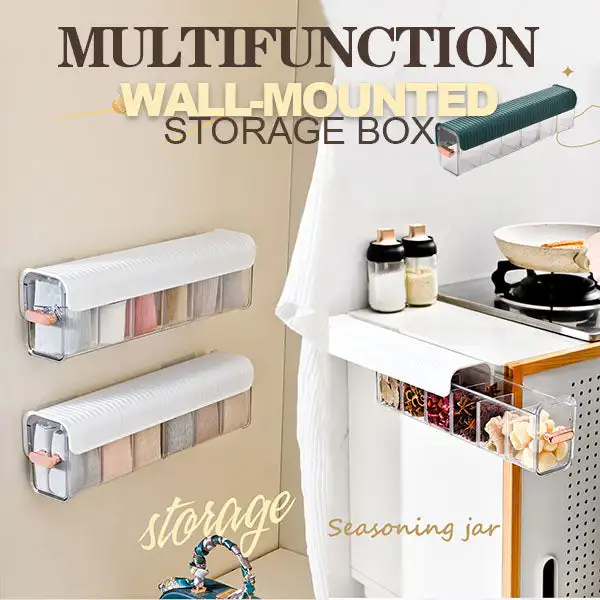 

Wall-Mounted Storage Box Underwear Panties Socks Data Cable Closet Organizer Multifunction 6 Grids Transparent Hanging Organizer