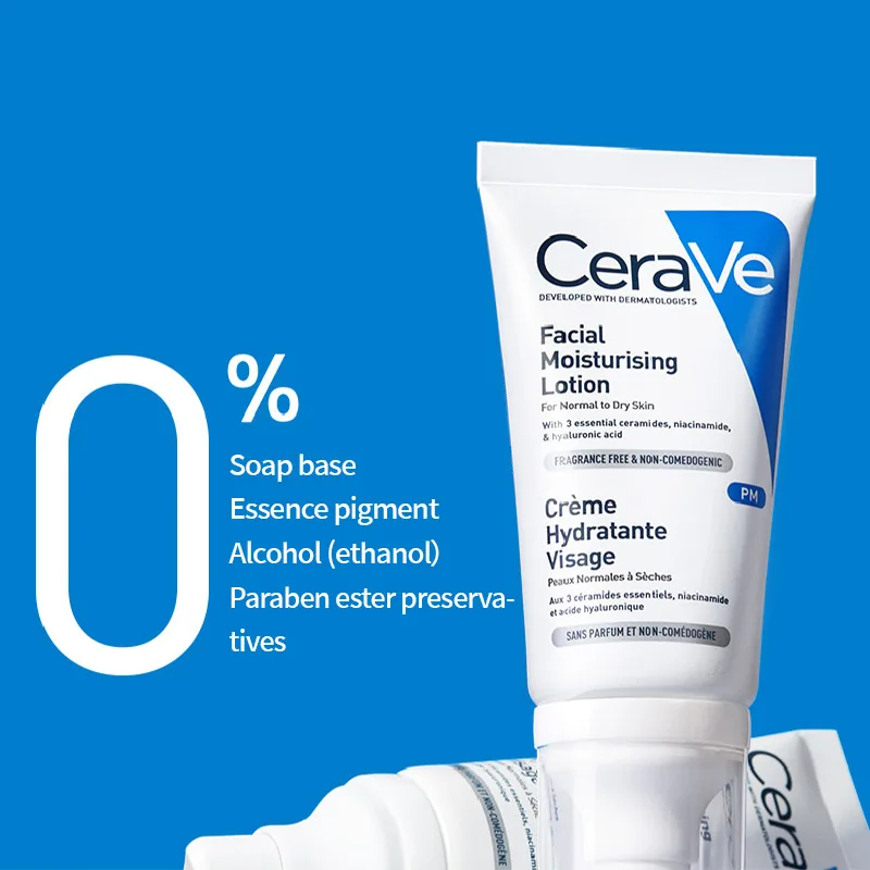 

52ml CeraVe Facial Moisturizing Lotion PM Hydrating Facial Cream Niacinamide Brightens and Softens The Skin Facial Care Makeup