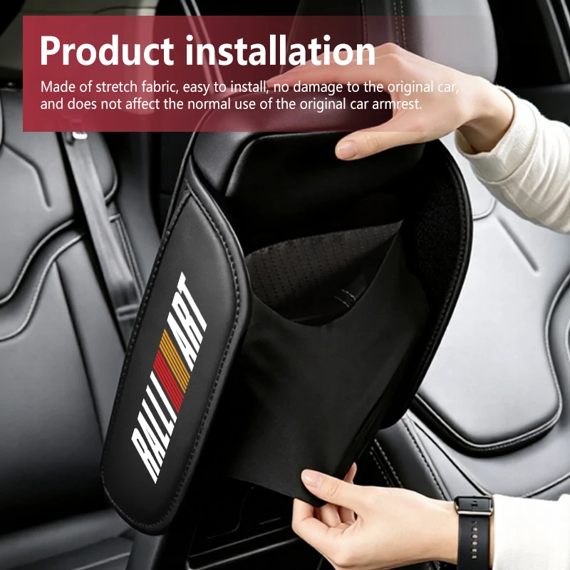 Фото Кожаная накладка на подлокотник для автомобилей Mitsubishi: боковая сумка-органайзер, защитная подушка-поддержка для центрального подлокотника Pajero Outlander XL №5