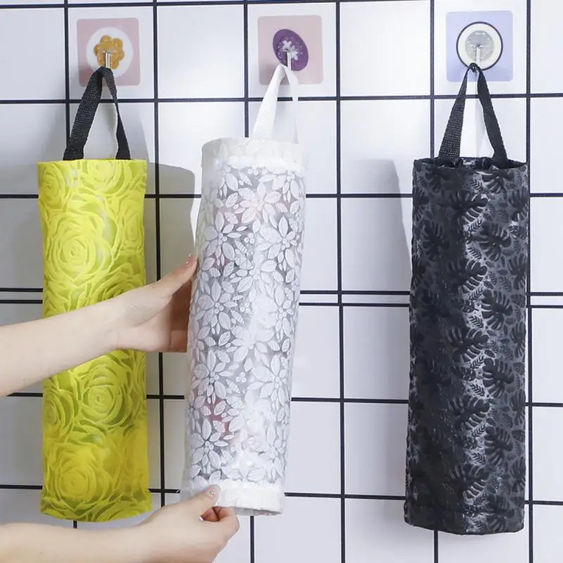 

Cylindrical Plastic Bags Holders Durable Wall Mounted Storage Accessories Anti-deformation Garbage Bag Storage Bags Household