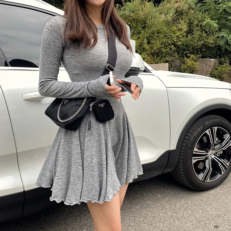 Женская однотонная тонкая мини-юбка-пуф весенне-осеннее хлопковое цельное