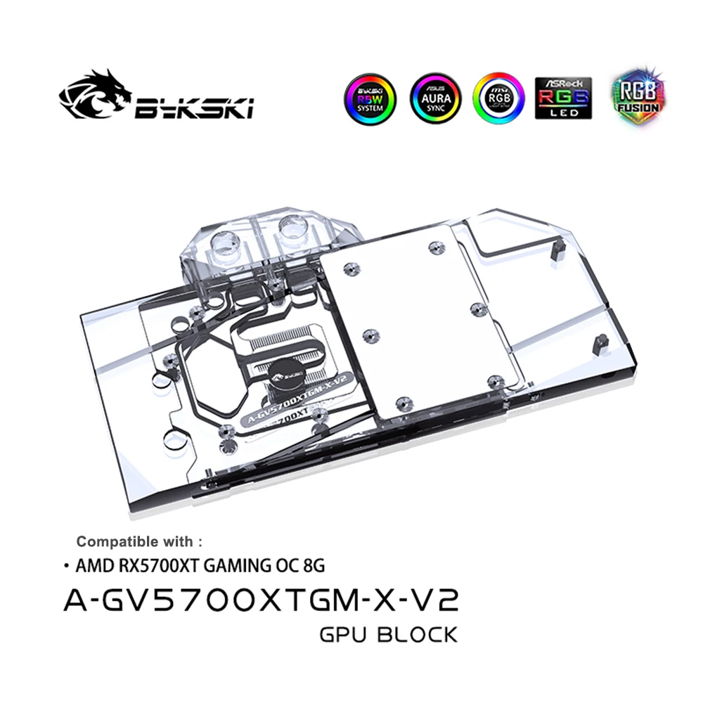 

Блок водяного охлаждения Bykski GPU для Gigabyte AMD RX5700XT GAMING OC 8G, компоненты компьютера для рассеивания тепла, технические характеристики