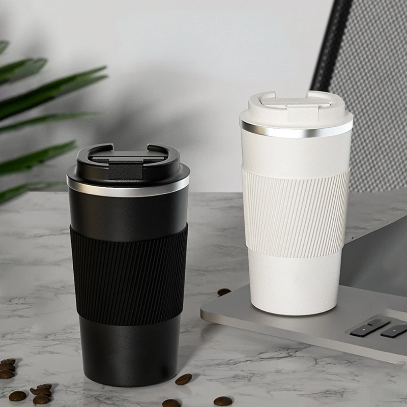 

380ml/510ml Double Stainless Steel 304 Coffee Thermos Mug Leak-Proof Non-Slip Car Vacuum Flask Travel Thermal Cup Water Bottle