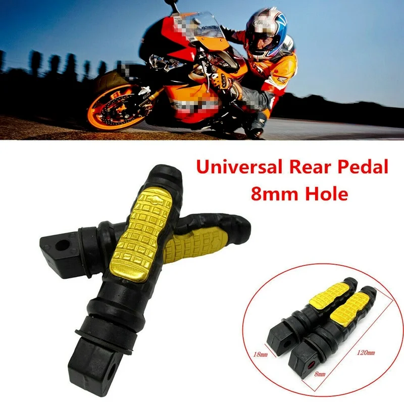 

2xUniversal 8MM Hole Aluminum Motorcycle Bikes Foot Peg Footpegs Rear Pedals