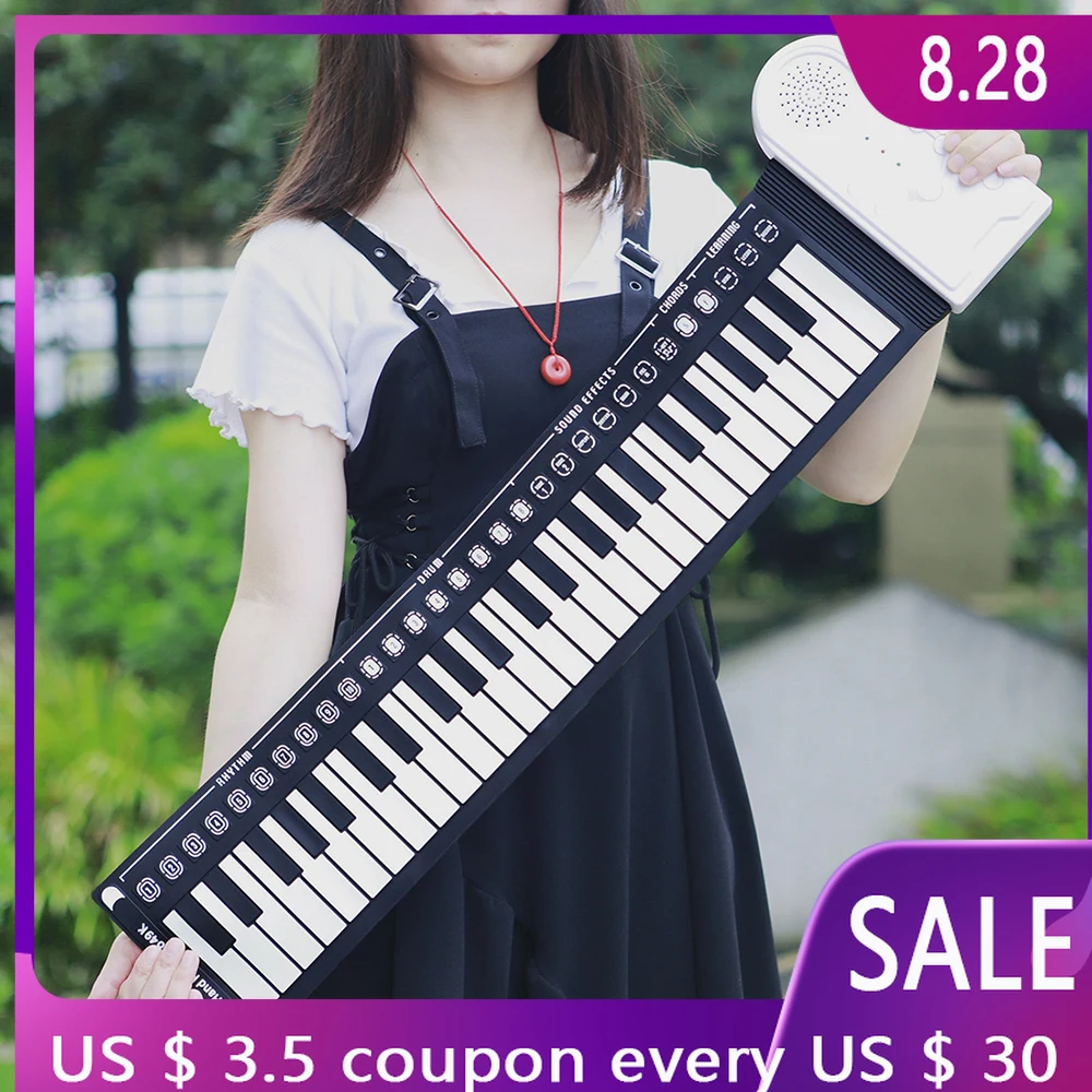 M MBAT 49 Keys Fold-able Electronic Piano Midi Keyboard Inst