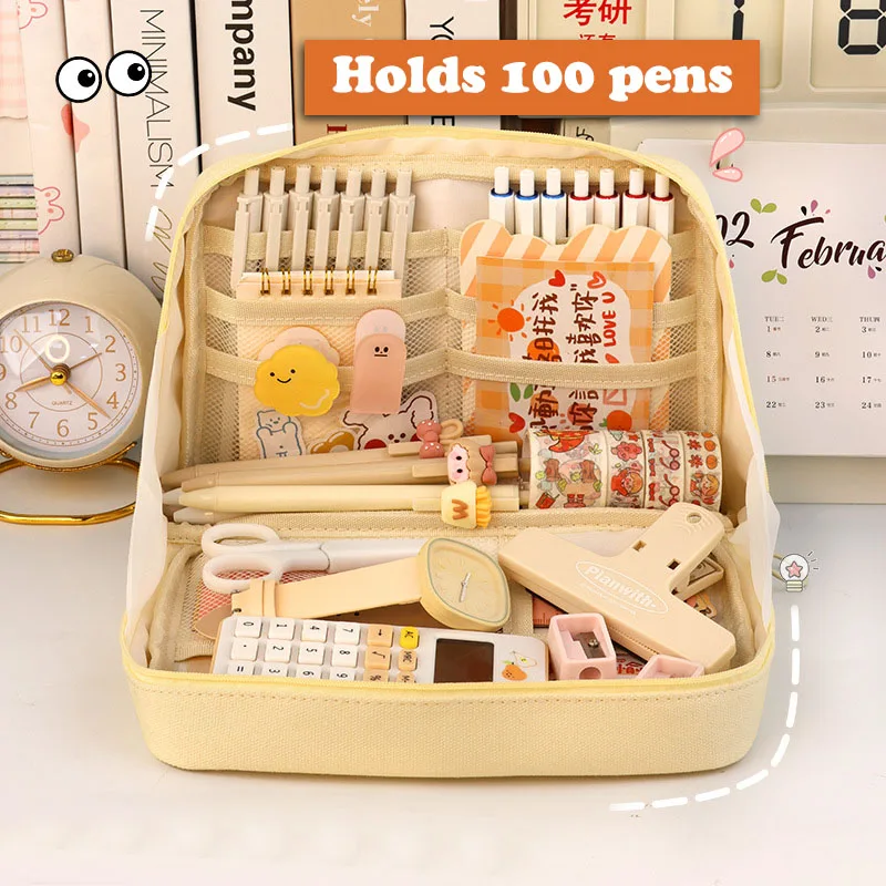 Cases Multi-functional Large-capacity Kawaii Pouch Bag For Girls Back To School Supplies Japanese Korean Stationery