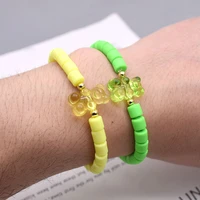 lovely bear bracelets barrel polymer clay beads bracelet for children female summer beach bracelets women 2022 fashion jewelry