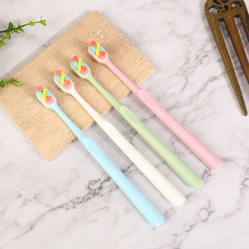 

4Pcs Personal Environmental Bamboo Charcoal Toothbrush for Oral Health Low Carbon Soft Bristle Tooth Brush Random Color