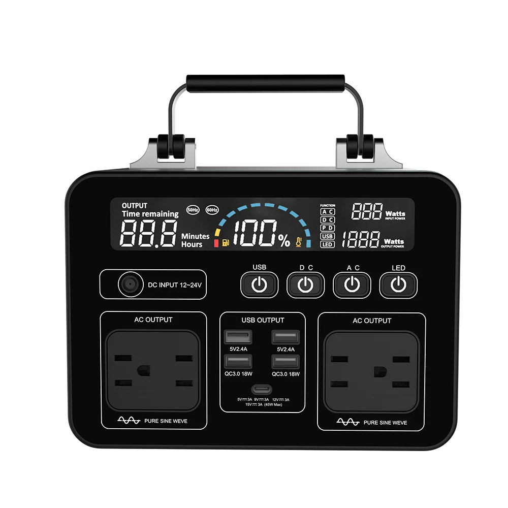 

500W Portable Power Station 500Wh 135200mAh Solar Generator Backup Battery Power Supply Bank 110V 22V for Camping Trip Home