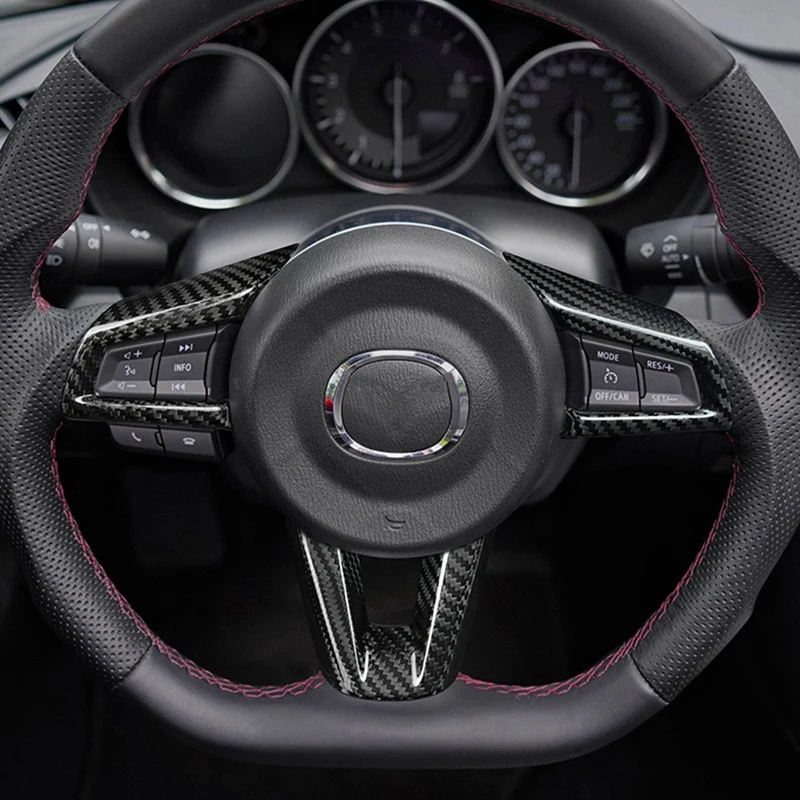 Фото Суперраспродажа: Накладка на кнопки руля из карбона для Mazda MX-5 2016-2025 – Аксессуары для интерьера автомобиля №4