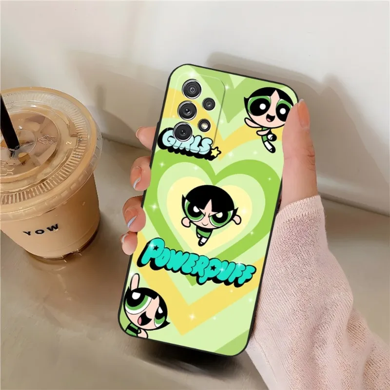 Чехол для телефона P-PowerpuffS Samsung S22 S23 S30 S21 S20 S9 S10 S8 S7 S6 Pro Plus Edge Ultra Fe силиконовый