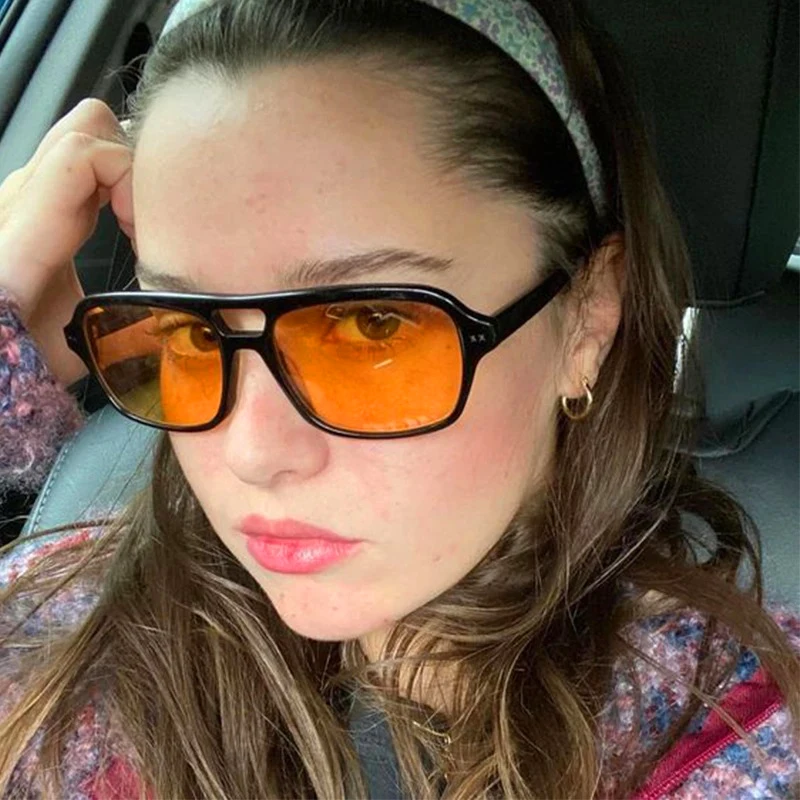 

2022 New Rectangle Square Sunglasses Women Men Fashion Personality Vintage Gradients Lens Frame Stars Logo Sunglasses Luxury