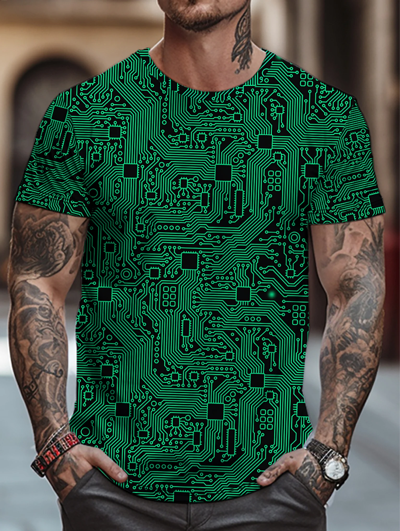 Футболка мужская с круглым вырезом и коротким рукавом Спортивная тенниска для