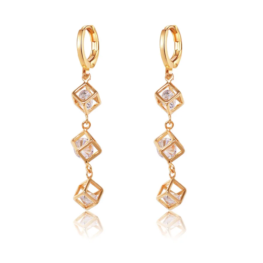 Женские серьги-подвески квадратной формы Элегантные ювелирные украшения