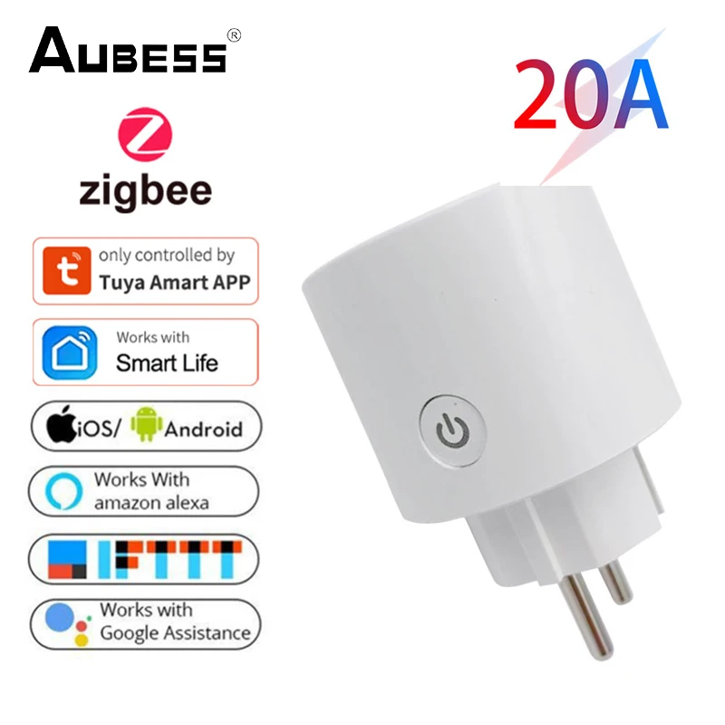 

Умная розетка Aubess Zigbee 3,0, 20 А, с вилкой европейского стандарта