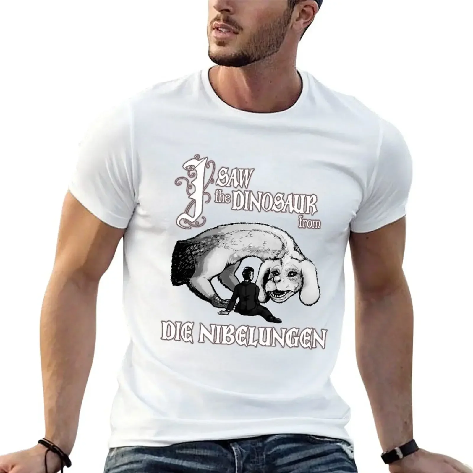 Футболка I SAW the DINOSAUR from DIE NIBELUNGEN мужские футболки в стиле аниме высшего качества