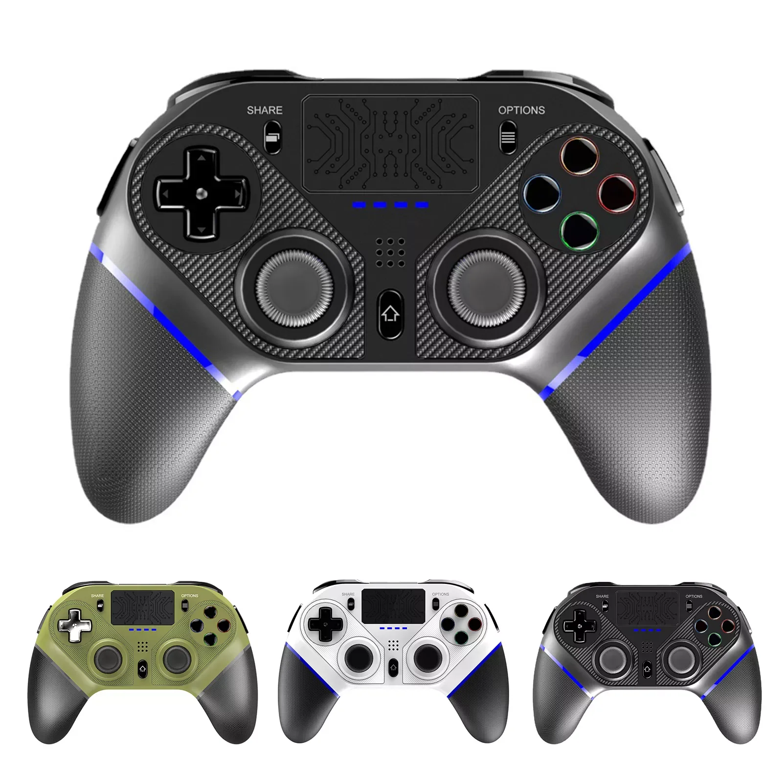 

NEW2023 For PS4/Pro/Slim Bluetooth Gamepad Wireless Joystick With Touch Pad LED Light Headphone Jack 6-axis Sensor Game Controll