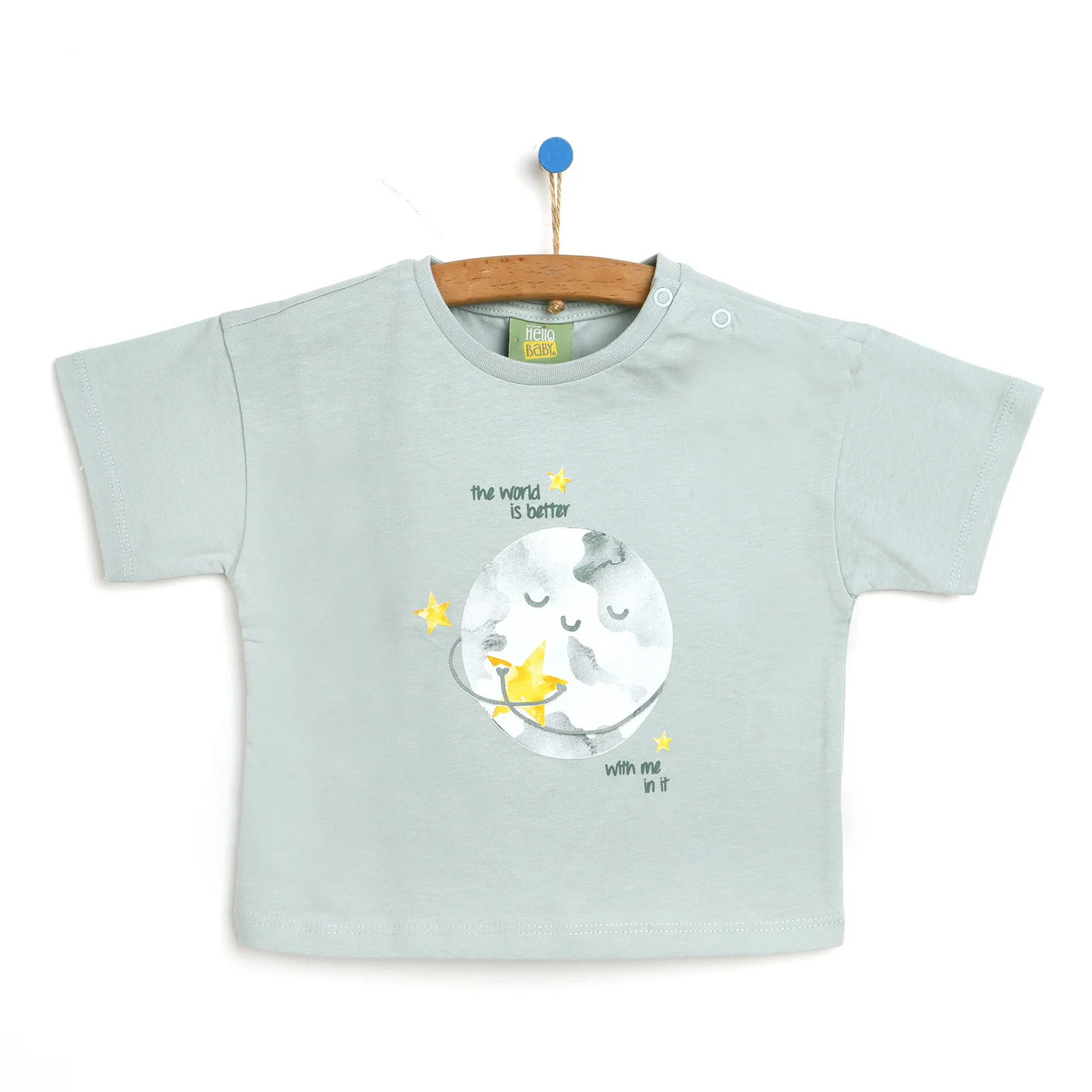 

Удобная хлопковая Футболка для мальчиков с принтом ebebek Hellobaby