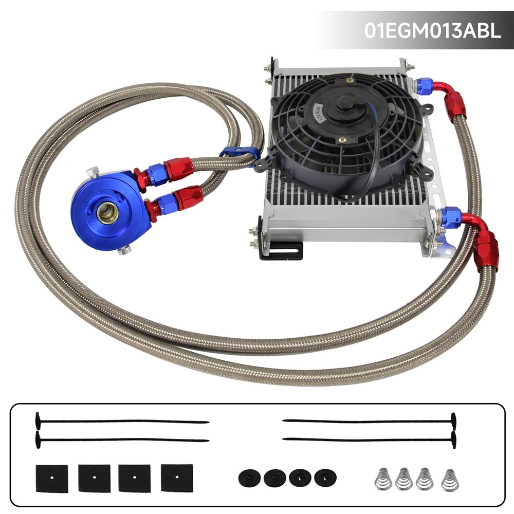 Универсальный 8-дюймовый 25-рядный масляный радиатор + сэндвич-адаптер масляного