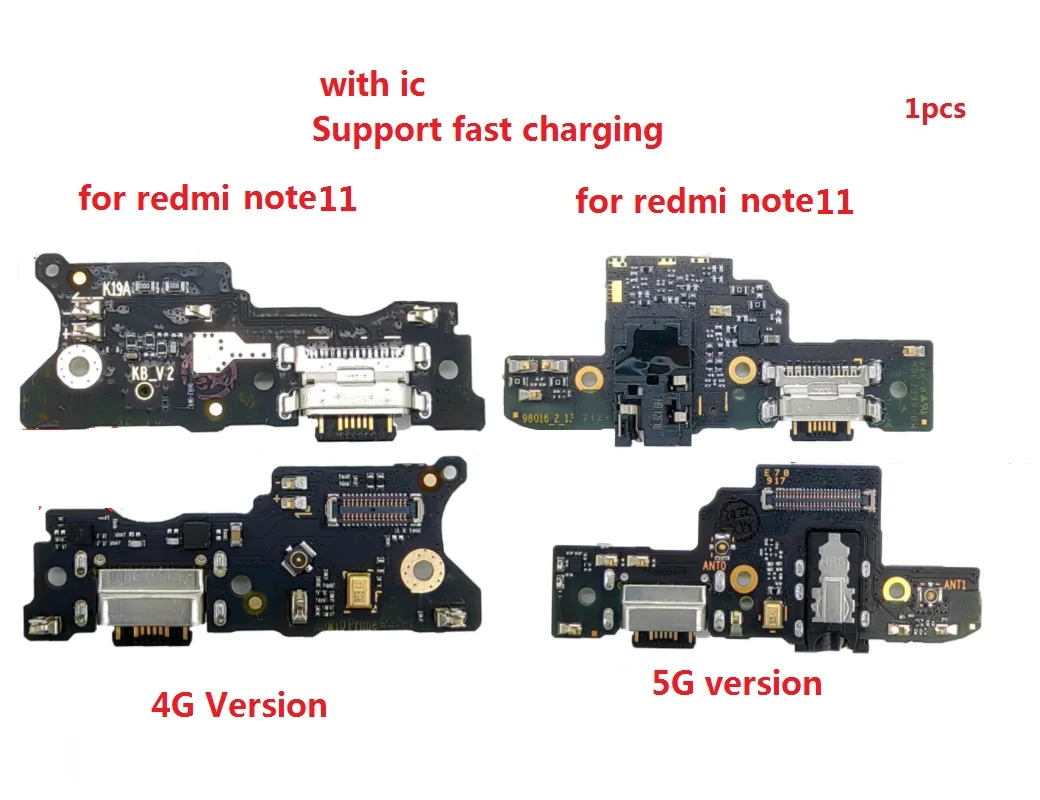 Для Xiaomi Redmi Note 11 4G 5G USB-порт для зарядки красное зарядное устройство док-разъем