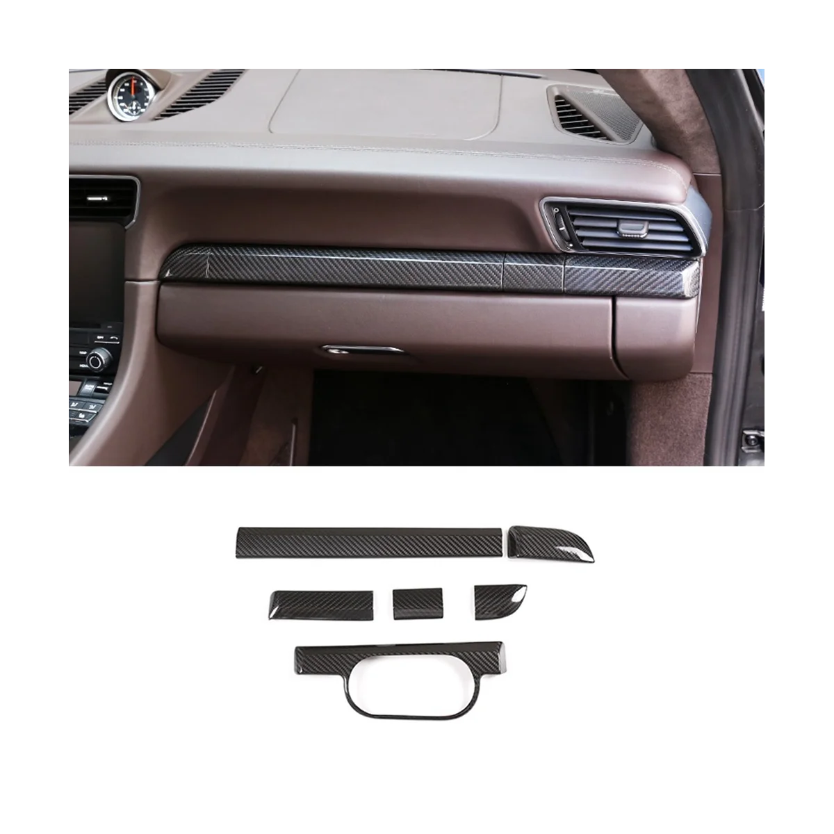 Для Porsche 911 718 2011-2018 Центральная панель управления сухим углеродным волокном
