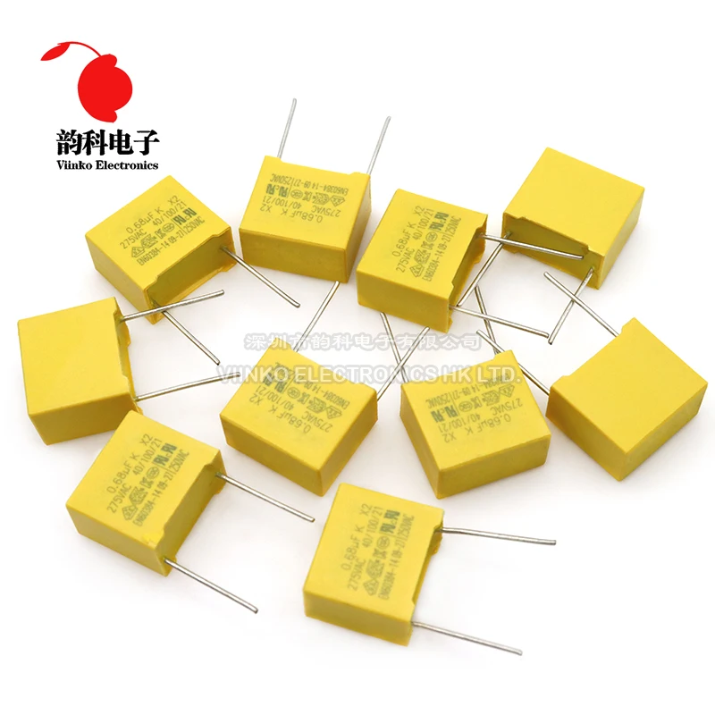 Защитный конденсатор 275VAC X2 275 В 10 мм 15 22 5 27 0 022 мкФ 047 Ф 1 мкмкФ 47 68 полипропиленовая
