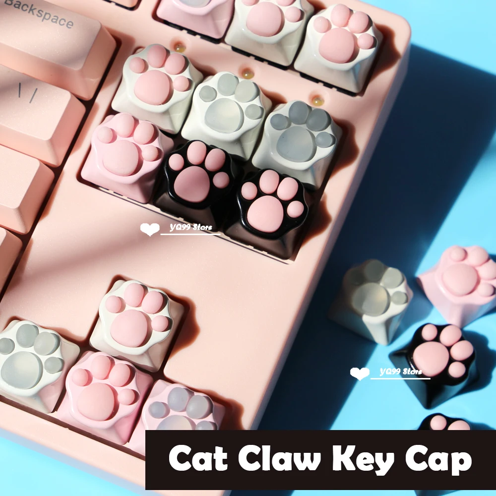 Personality Cat Claw Key Cap Games Backlit Cat Paw DIY Star Key Cap For Cherry Mx Switch Mechanical Keyboards Cat Paws Keycaps