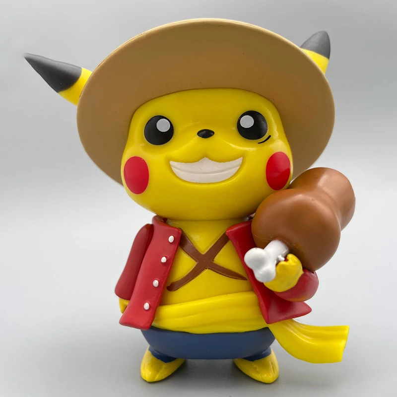 Pokemon Pikachu Cosplay One Piece Luffy Majin Buu Anime Action Figure Pocket Monsters Decoration Cartoon Model Kids Gifts Toys