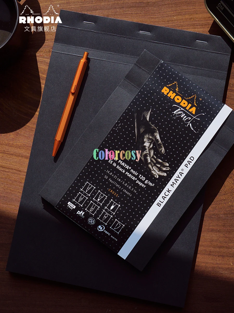 Rhodia Touch Staplebound Cross-N-Dot Notebook A4/A5 Black/Grey Maya Pad Calligrapher NoteBook 50 Microperforated Sheets |