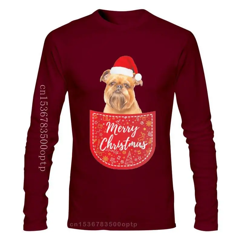 

Новая мужская одежда мужская футболка Брюссель Грифон Рождественская собака в вашем п женская футболка